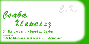 csaba klepeisz business card